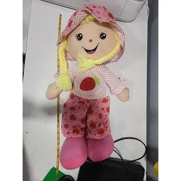 Strawberry Shortcake Plush Stuffed Pink Overalls Rag Doll Pillow Giant Large 28" - Picture 7 of 7